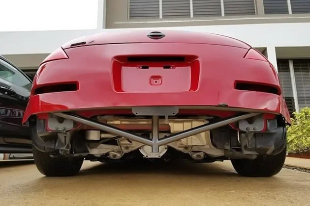 Street Faction 350z crash bar installed on the rear