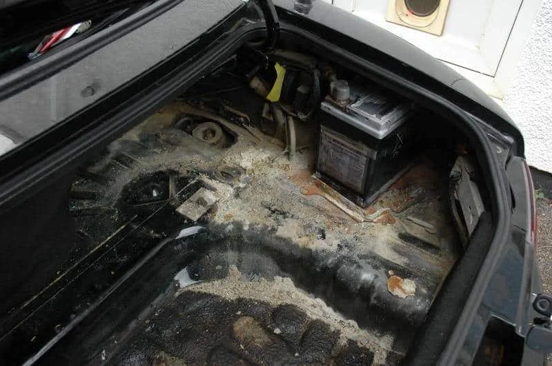Miata Battery in the trunk spill