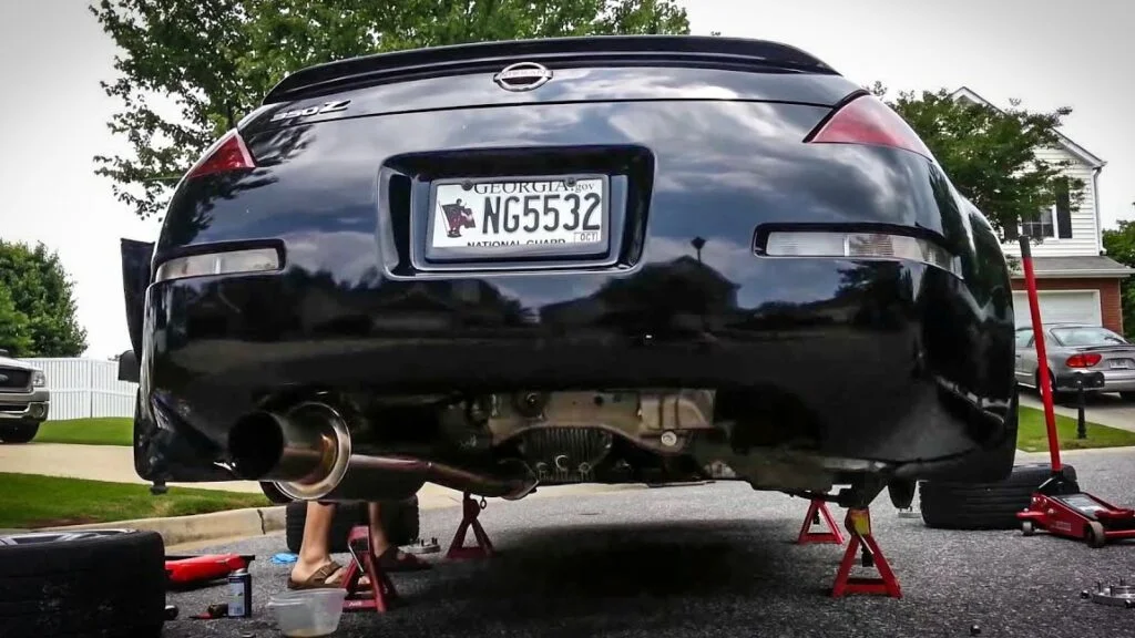 Megan Racing MR Drift Spec Cat-Back installed on a Nissan 350z
