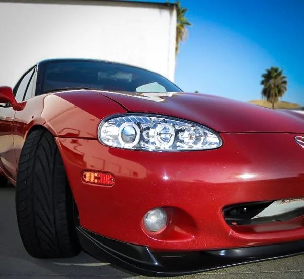 Chrome projectors on a NB MX5 Miata