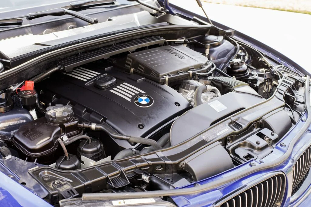 A BMW 123i with M3 strut tower brace