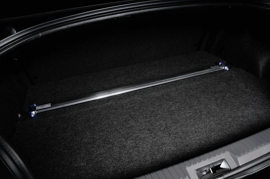A Cusco rear strut tower bar installed in a Toyota GT86