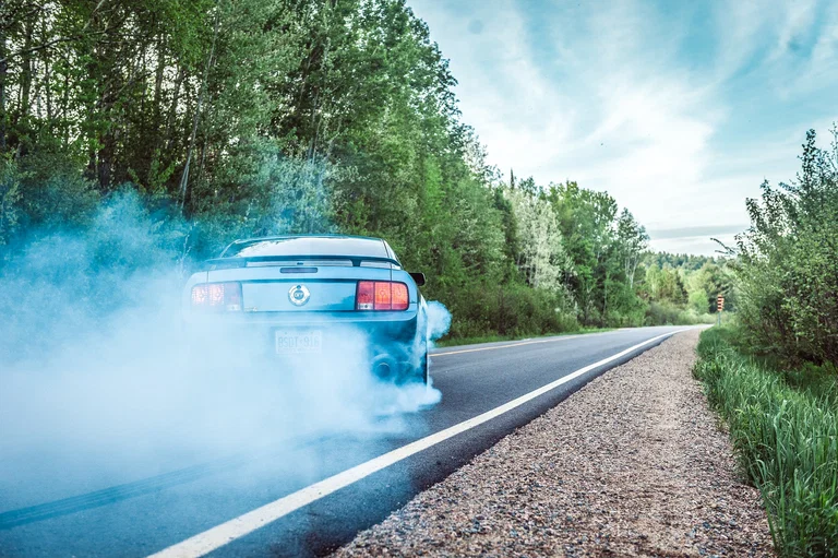 Modified car at a drifting event