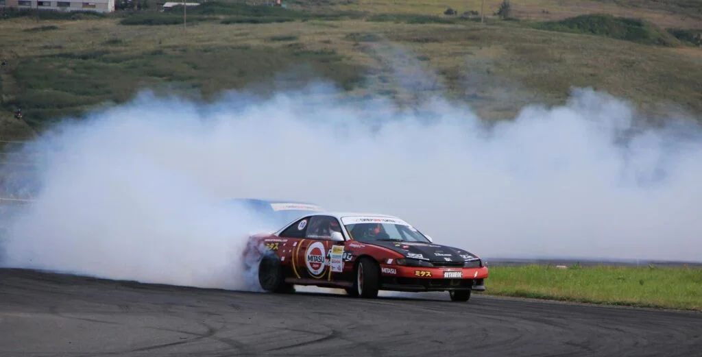 Drift car oversteering