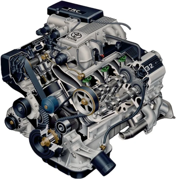Toyota 1UZFE cutaway diagram