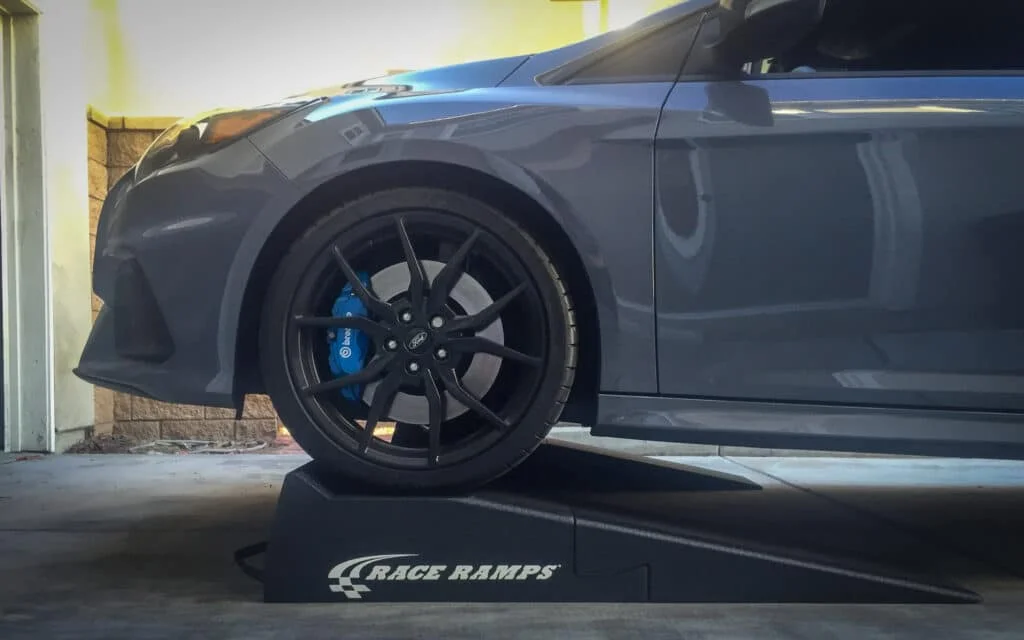 Ford Focus RS on low profile car ramps