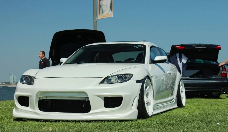 Modified Mazda RX8 on coilovers