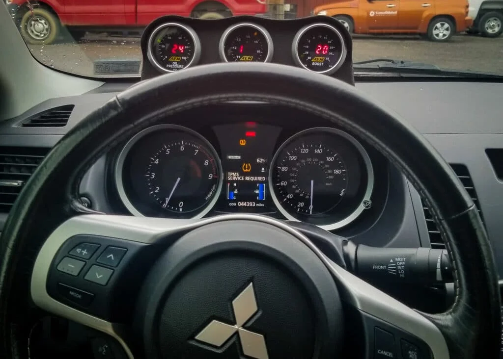 CPE Mitsubishi Evo X triple dash mount gauge pod