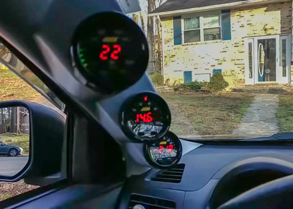 GlowShift A-Pillar triple 52mm gauge pod for Evo X