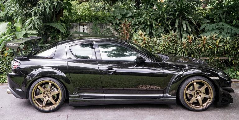 Mazda RX-8 showing its front and rear door arrangement