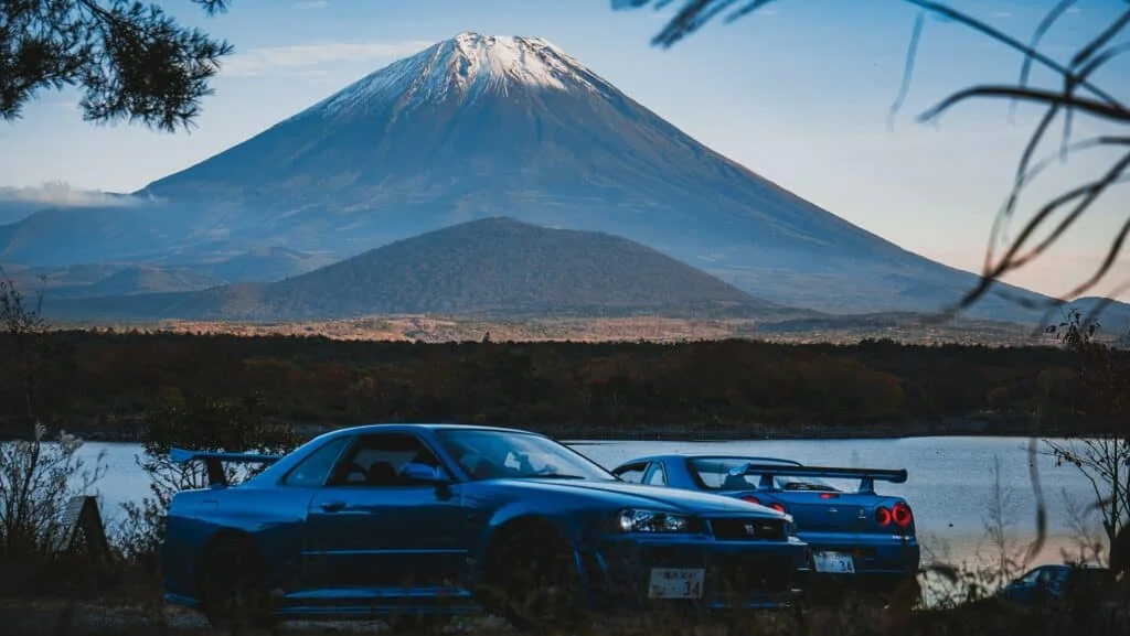 Two true JDM cars; Nissan's R34 GTR Skyline