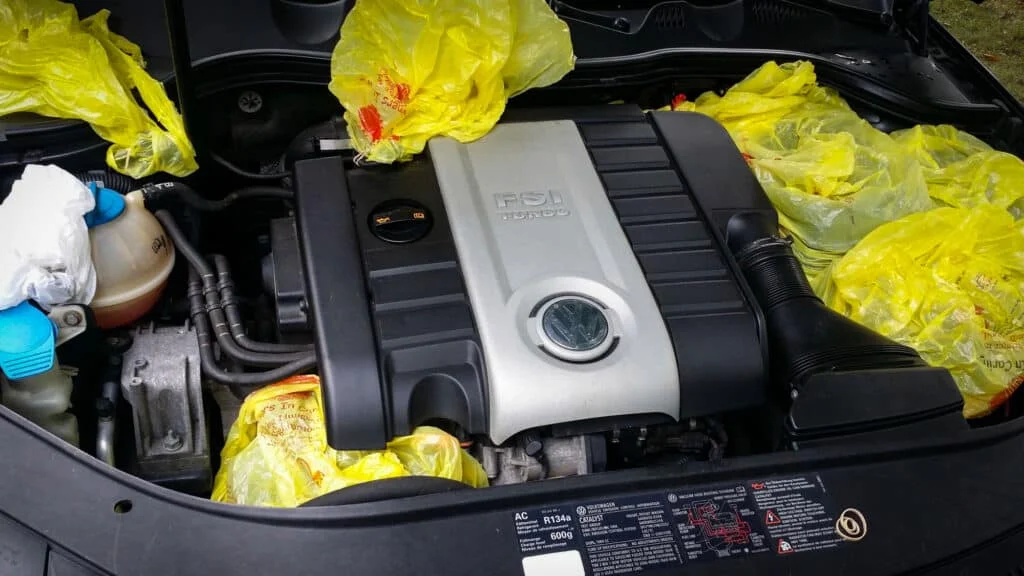 Protecting engine components when cleaning an engine bay