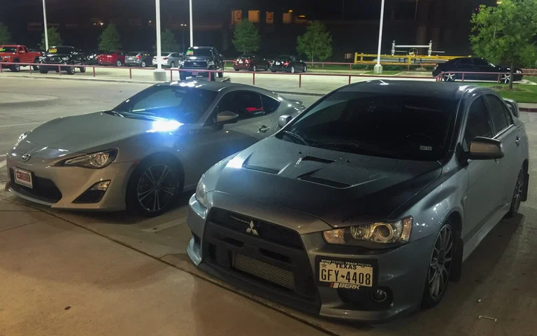 Toyota 86 and Mitsubishi Evo X
