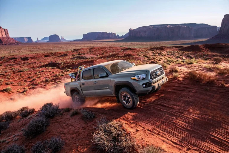 2018 Toyota Tacoma double-cab pickup on a trail