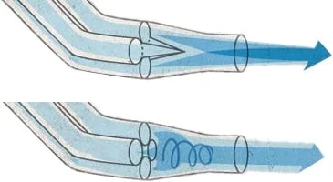 Exhaust backpressure comparison illustration