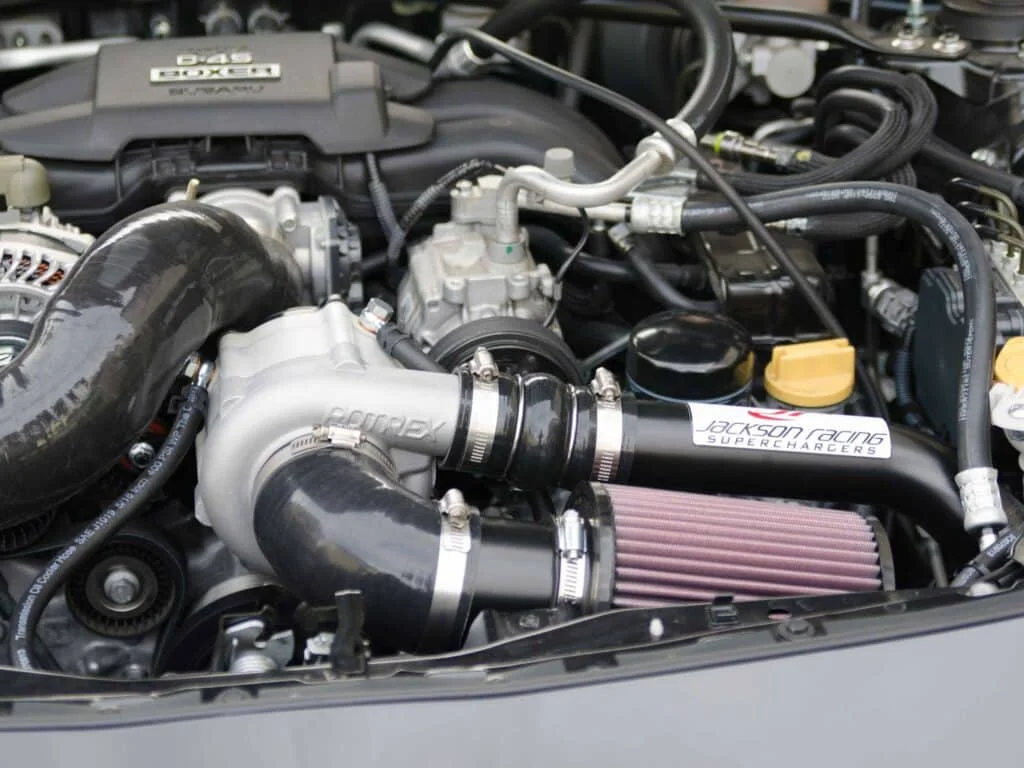 Jackson Racing supercharger installed in a Subaru BRZ