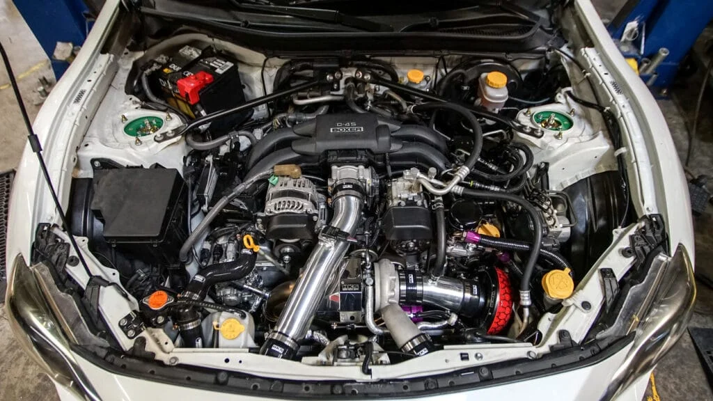 HKS GTIII-RS turbocharger installed on a BRZ