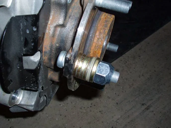 Wheel stud washer method without press tool