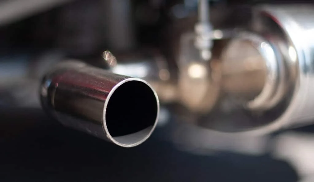 A tailpipe without exhaust tips