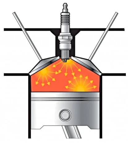 Diagram explaining engine knock