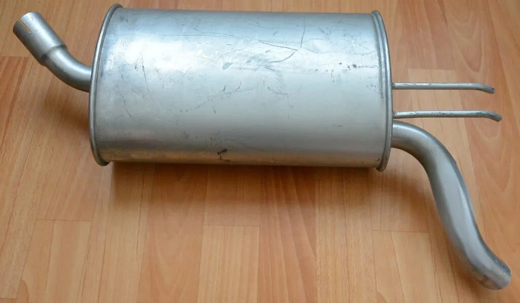 An unassembled exhaust muffler 