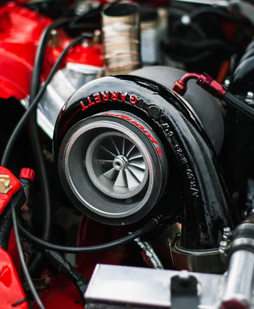 Garrett turbocharger installed in a car