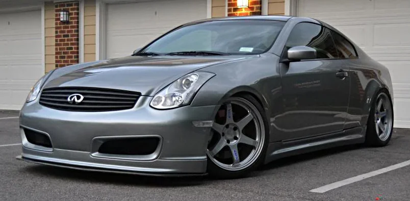 Volk Racing TE37 wheels on a modified Infiniti G35 coupe