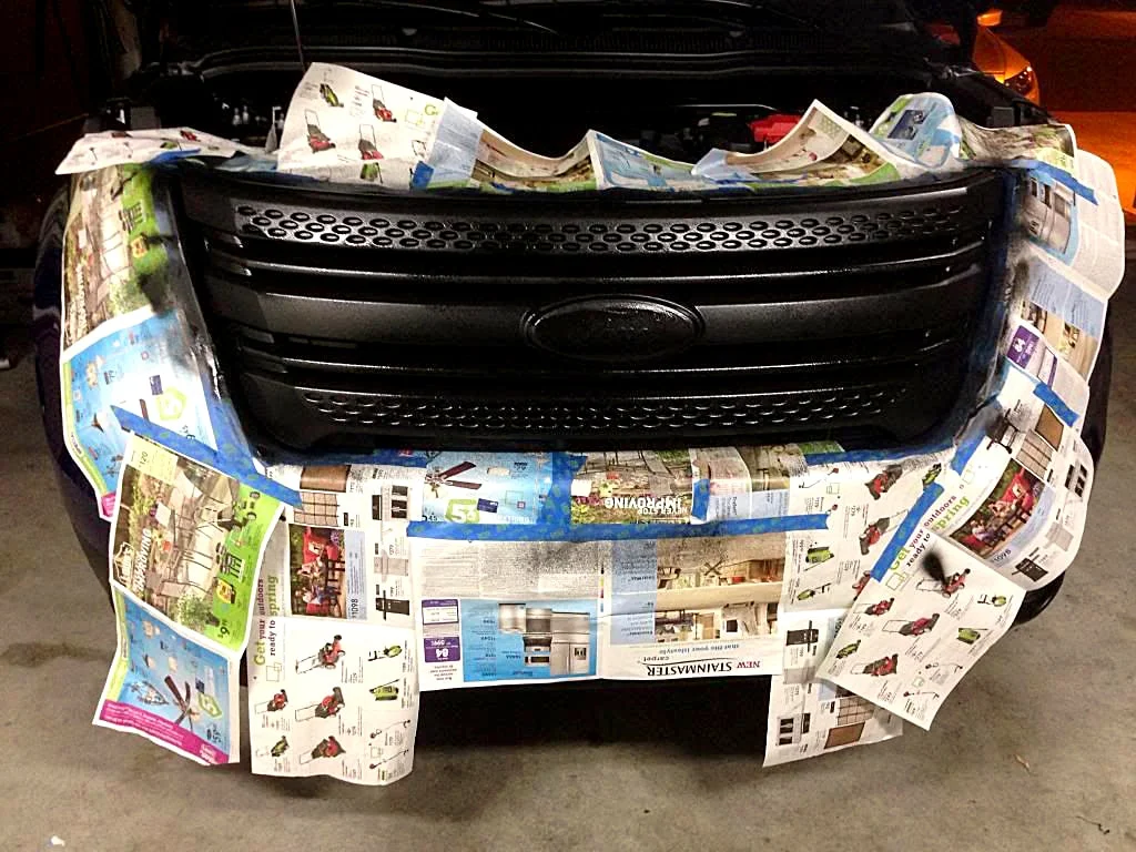 Extended mask for Plasti Dipping chrome grille