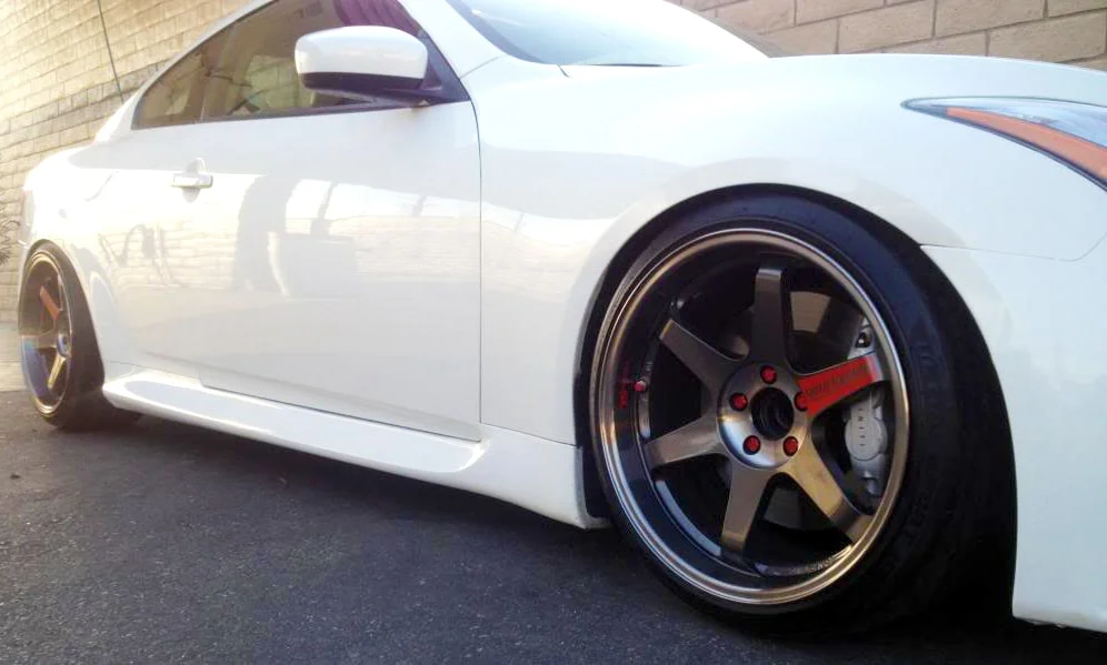 G37 coupe fitted with Volk TE37RT wheels