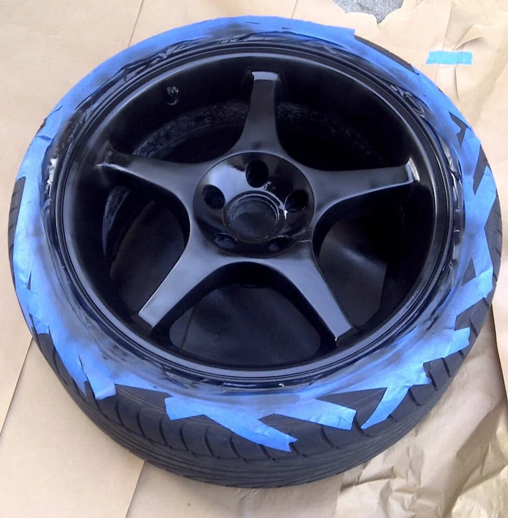 Black Plasti Dipped rim