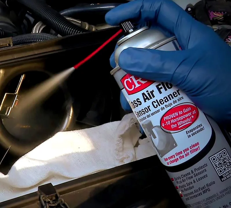 Spray-cleaning an MAF sensor