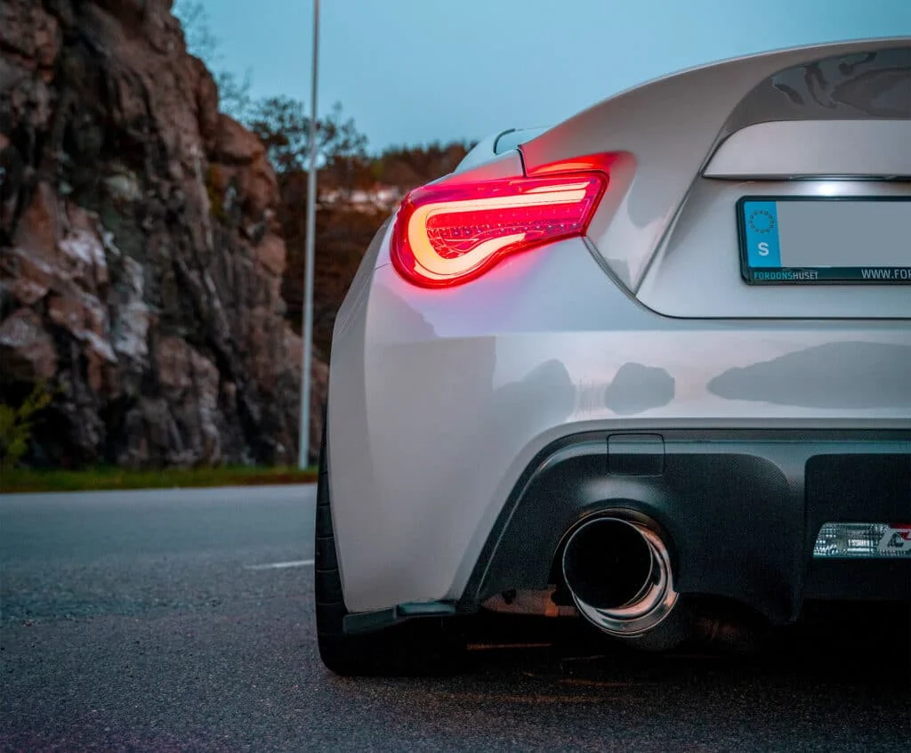 Single exit exhaust on modified BRZ from Sweden