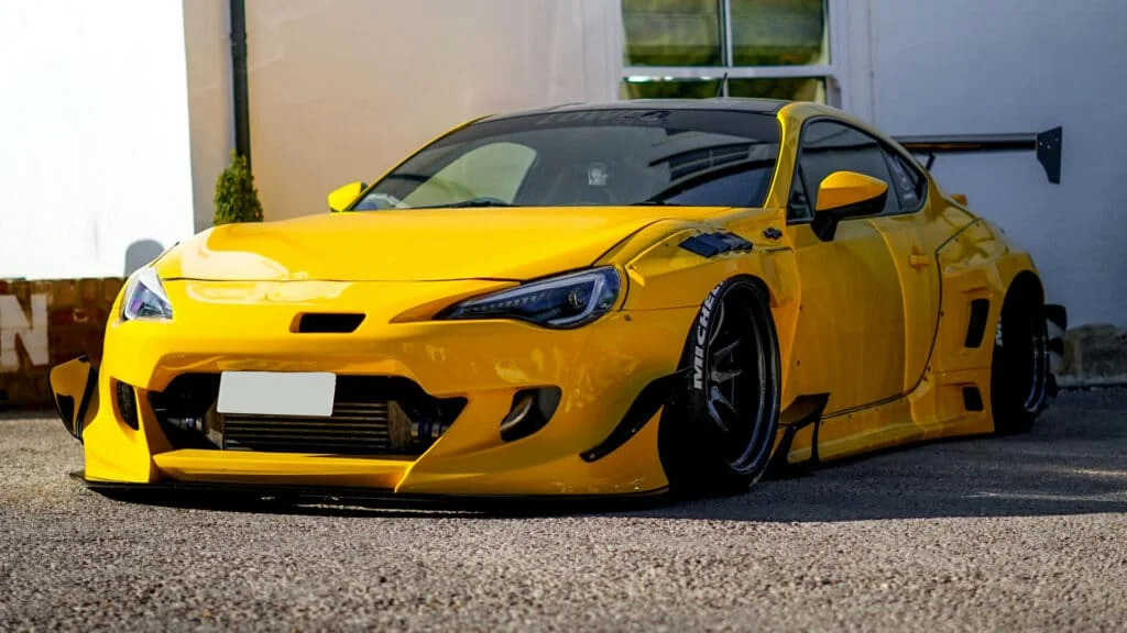 Stanced BRZ slammed on bags