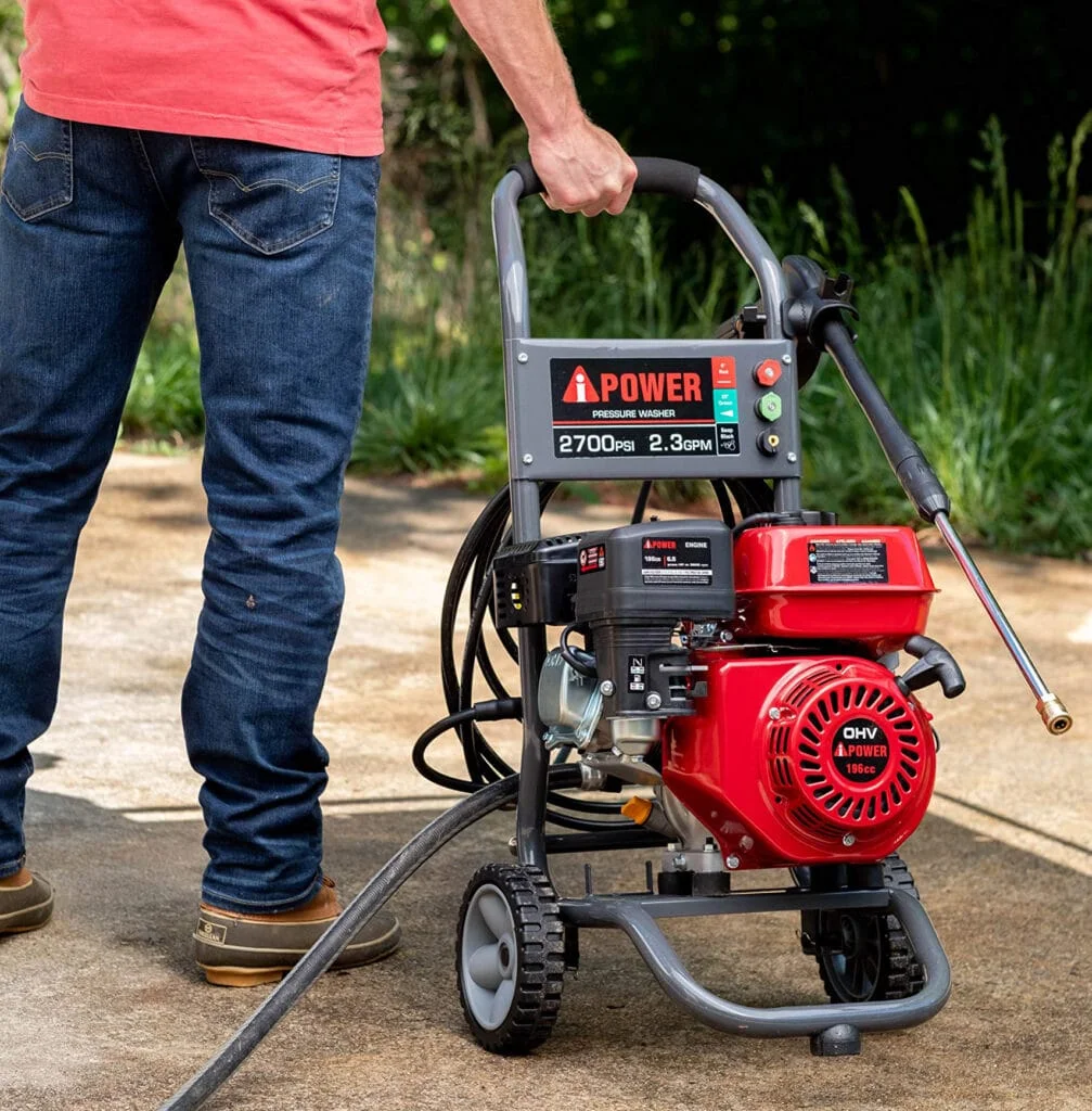Gas charged car pressure washer