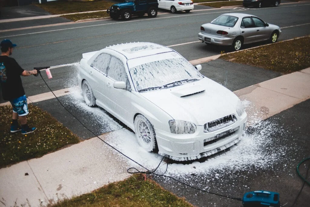 Foam spraying a WRX