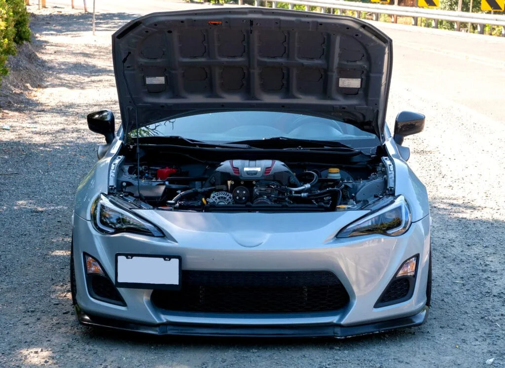 A clean Edelbrock supercharged GT86