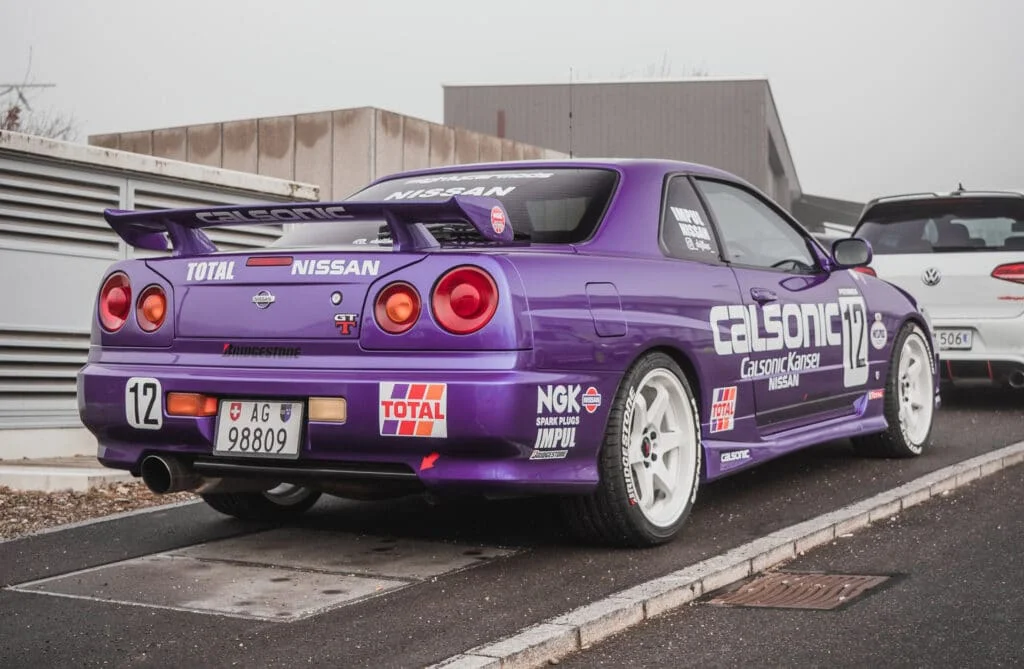 An R34 Skyline race car