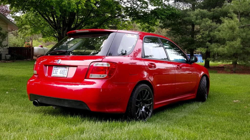 a red Saab 92X