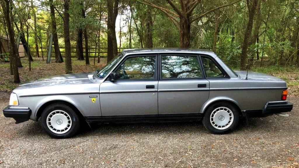 Silver Volvo 240 Turbo