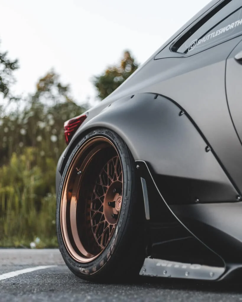 Low offset wheels, Rocket Bunny kit and ultra-flush fitment on a done up BRZ