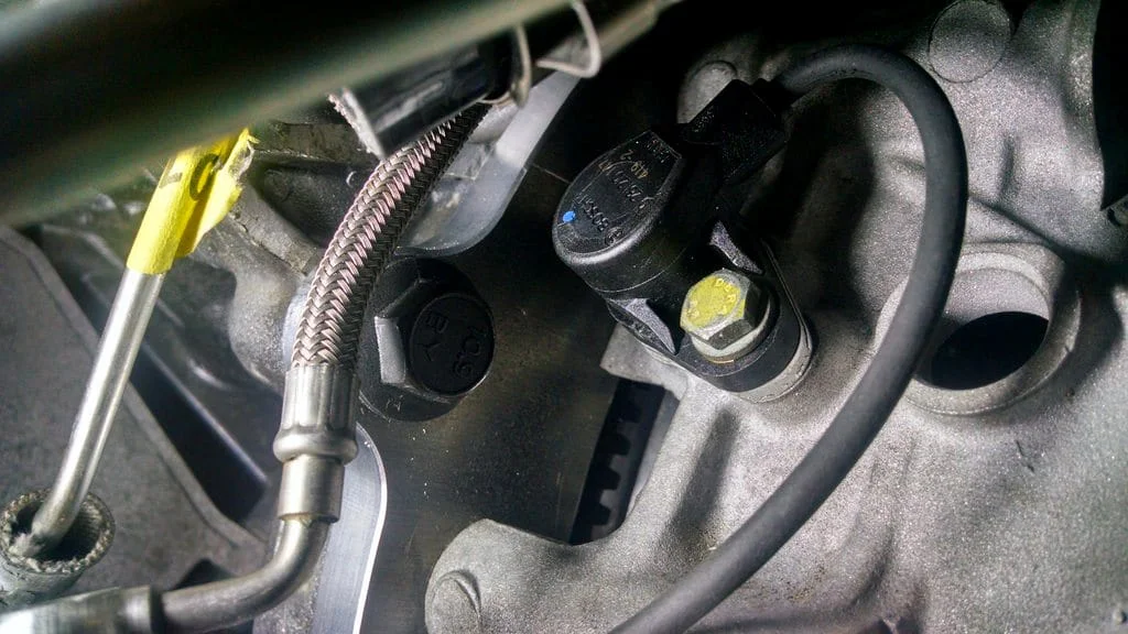 Crankshaft position sensor installed
