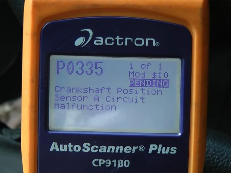 Crankshaft position sensor malfunction error code P0335