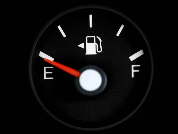 Fuel gauge on empty