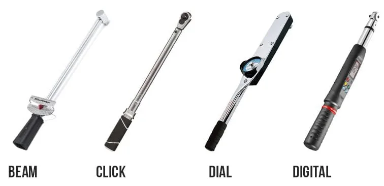 Different types of torque wrenches