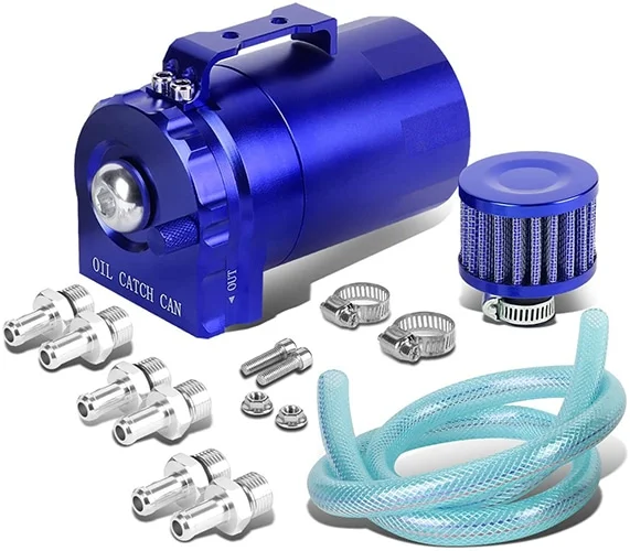 Anodized blue DNA Motoring oil catch can