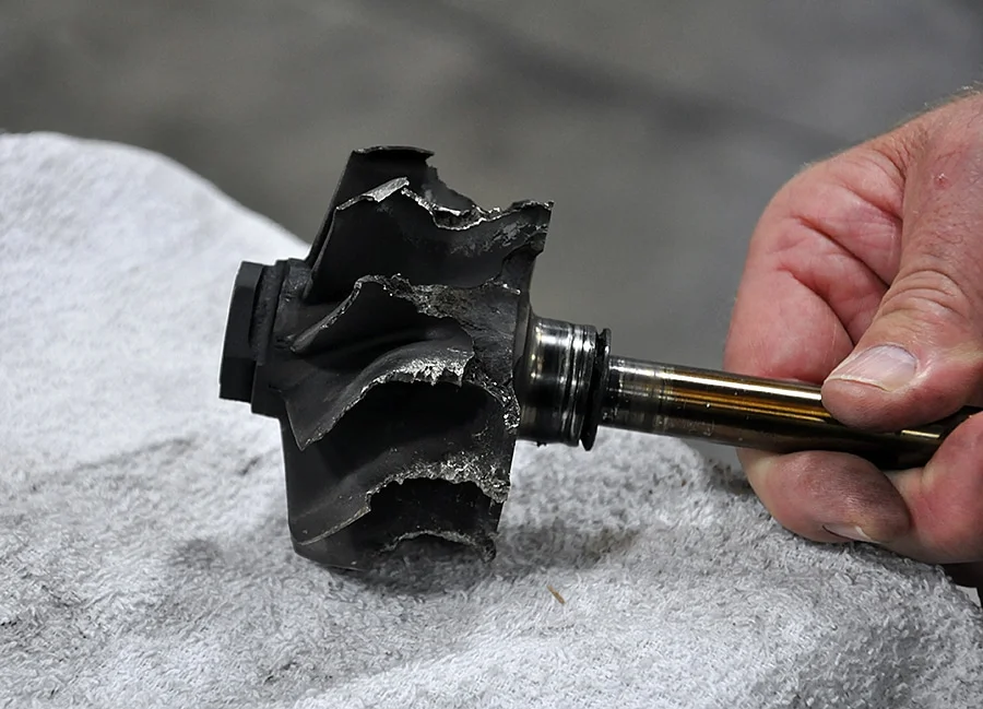A greasy turbo impeller