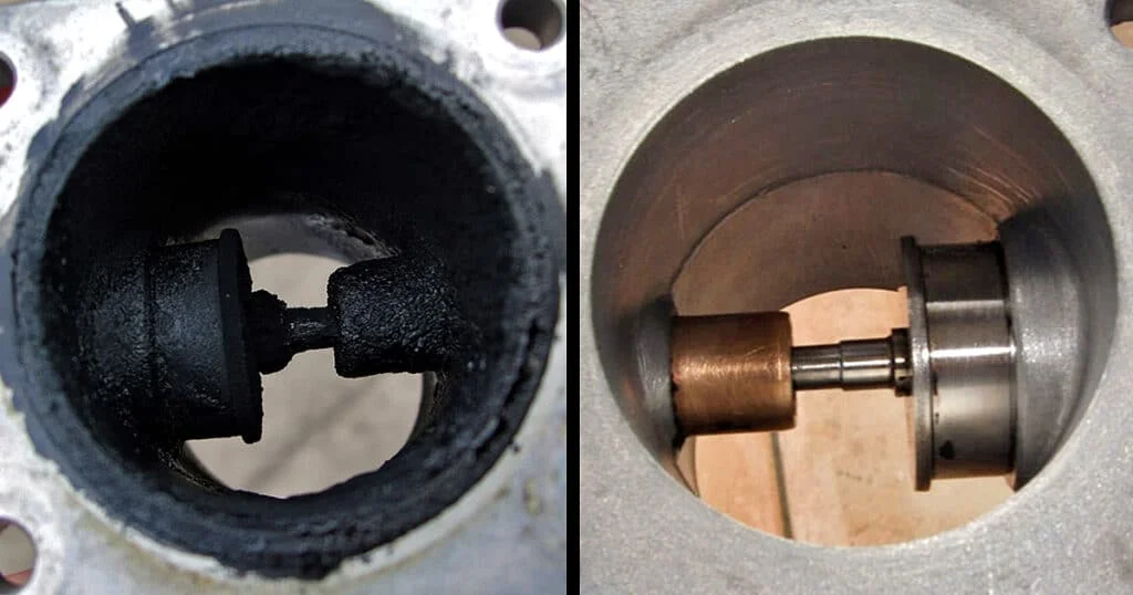 Cleaning EGR valve before and after comparison
