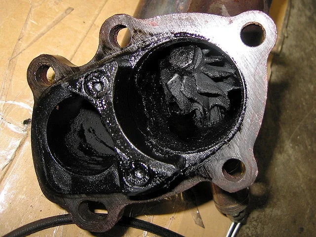An extremely dirty turbocharger