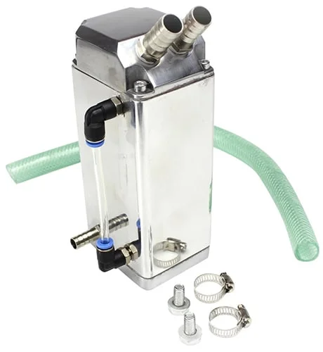 Polished aluminum oil catch can by ISR Performance