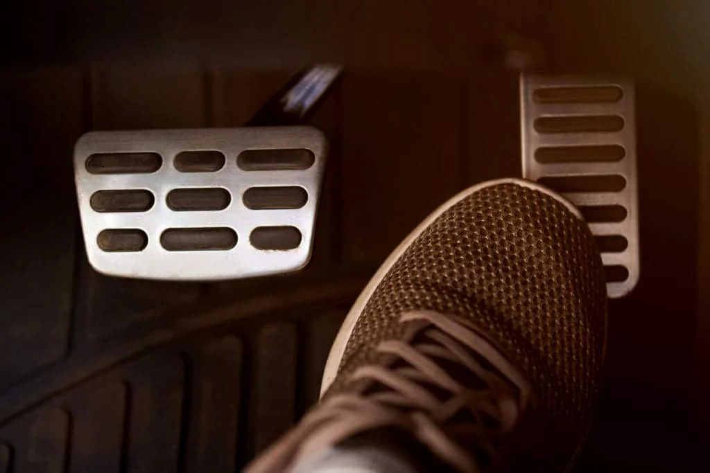 Foot on gas pedal